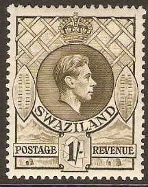 Swaziland 1938 1s brown-olive. SG35.