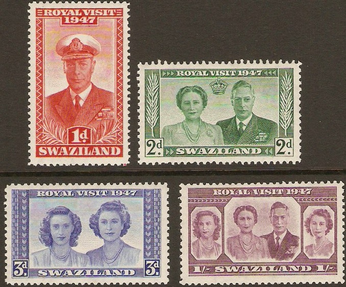 Swaziland 1947 Royal Visit Set. SG42-SG45.