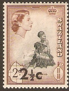 Swaziland 1961 2c on 2d. SG68.