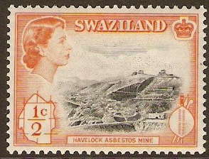 Swaziland 1961 c black and orange. SG78.