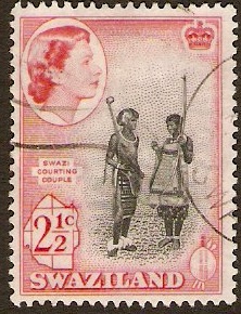 Swaziland 1961 2c black and rose-red. SG81.