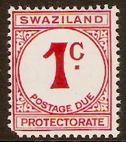 Swaziland 1961 1c carmine - Postage Due Stamp. SGD4. - Click Image to Close