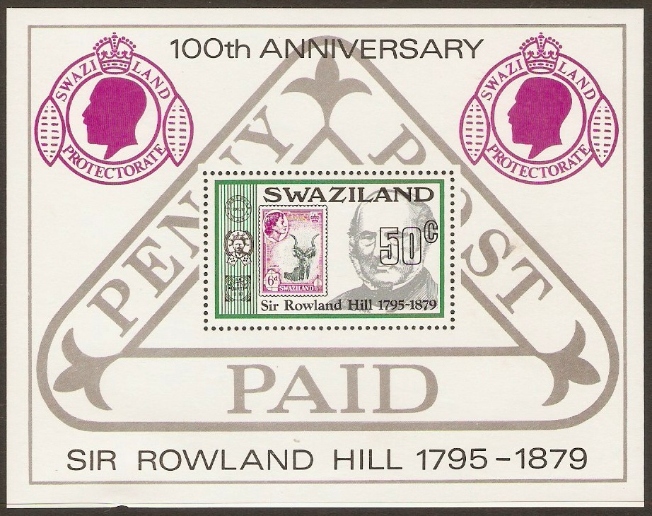 Swaziland 1979 Rowland Hill Commemoration Sheet. SGMS326.