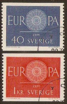 Sweden 1960 Europa Stamps Set. SG424-SG425.