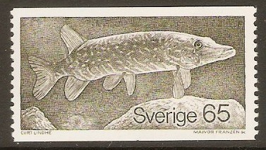 Sweden 1979 65o Northern pike - Wild Life series. SG1009.