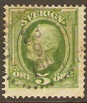Sweden 1891 5ore green. SG45c.