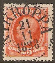 Sweden 1891 25ore orange. SG56.
