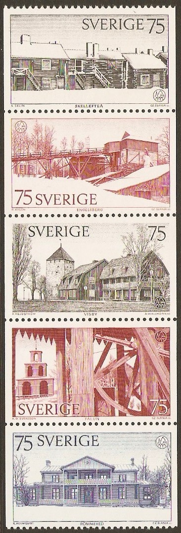 Sweden 1975 Architectral Heritage Set. SG851-SG855.