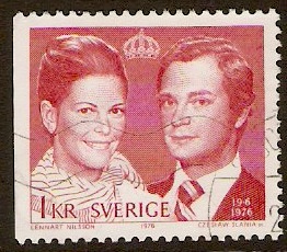 Sweden 1976 Royal Wedding Stamp. SG896.