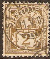 Switzerland 1882 2c olive-bistre. SG126B.