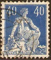 Switzerland 1908 40c blue. SG238.