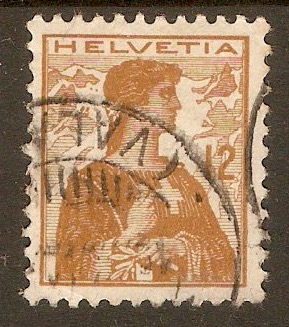 Switzerland 1908 12c Yellow-brown. SG251.