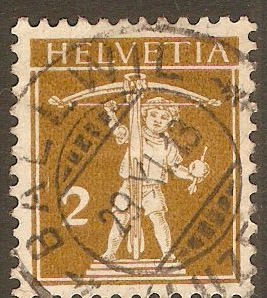Switzerland 1908 2c Ochre. SG260.
