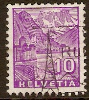 Switzerland 1934 10c deep mauve. SG352.