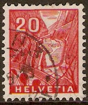 Switzerland 1934 20c bright scarlet. SG354.