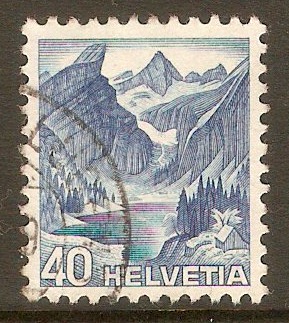 Switzerland 1948 40c Deep blue - Landscapes series. SG494.