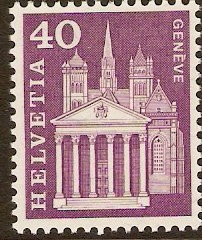 Switzerland 1960 40c purple phosphorescent paper. SG622p.