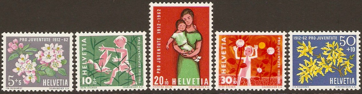 Switzerland 1962 "Pro Juventute" Charity Stamps. SGJ192-SGJ196.
