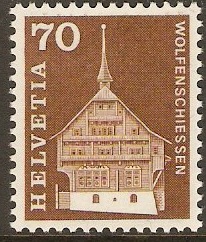 Switzerland 1964 70c brown. SG704.