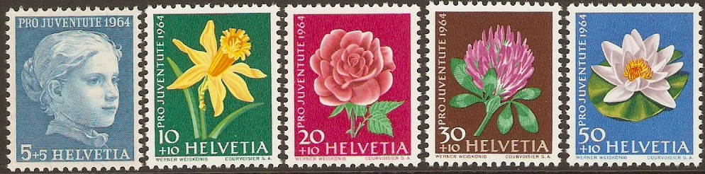 Switzerland 1964 "Pro Juventute" Charity Stamps. SGJ202-SGJ206.