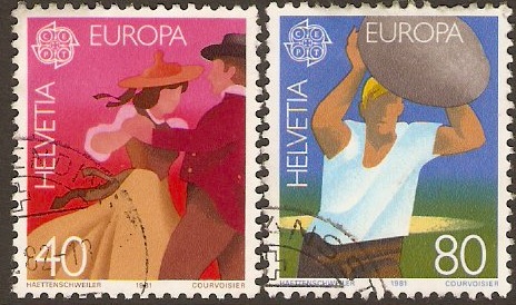 Switzerland 1981 Europa Stamps. SG1008-SG1009.