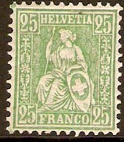 Switzerland 1881 25c Green. SG110.