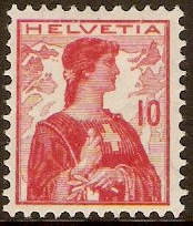 Switzerland 1908 10c Carmine. SG250.