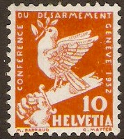 Switzerland 1932 10c Bright orange. SG339.