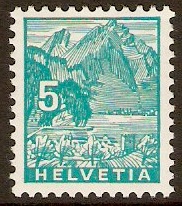 Switzerland 1934 5c Blue-green. SG351.