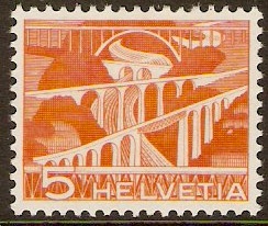 Switzerland 1949 5c Orange. SG511.