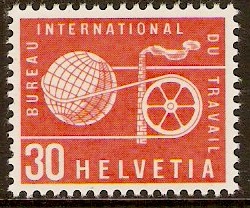 ILO 1956 30c Orange. SGLB95.