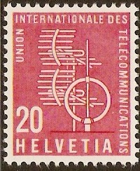 ITU 1958 20c Carmine. SGLT4.