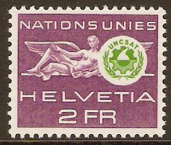 UN 1963 2f Yellow-green and purple. SGLU39.