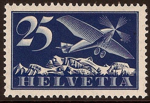 Switzerland 1923 25c Grey and Blue - SG318 - Click Image to Close
