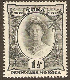 Tonga 1920 1d Grey black. SG56.