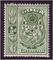 Tonga 1920 d Yellow-green. SG55.