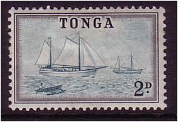 Tonga 1953 2d Deep turquoise-green and black. SG103.