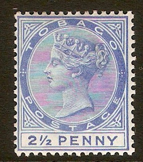 Tobago 1882 2d Dull blue. SG16.