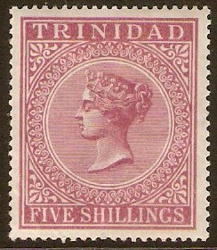 Trinidad 1883 5s Maroon. SG113.