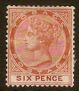 Tobago 1885 6d Orange-brown. SG23.