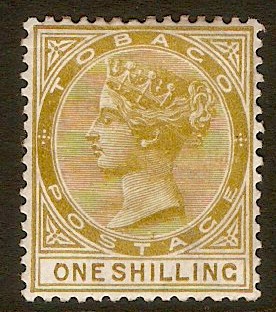 Tobago 1885 1s Olive-yellow. SG24.
