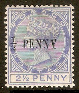 Tobago 1886 d on 2d Dull blue. SG26.