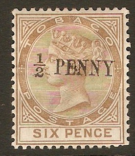 Tobago 1886 d on 6d Stone. SG27.