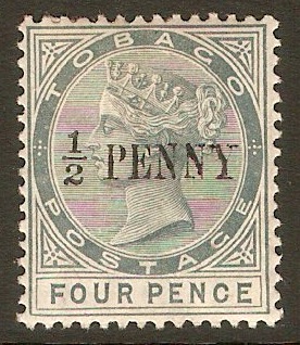 Tobago 1891 d on 4d Grey. SG30.