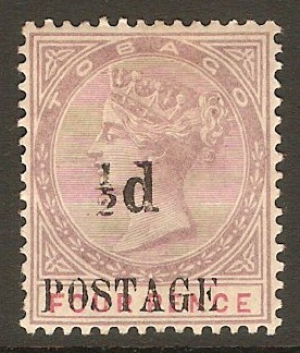 Tobago 1896 d on 4d Lilac and carmine. SG33.
