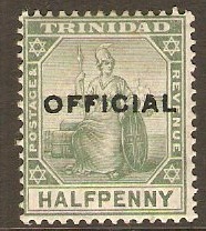 Trinidad 1909 d Blue-green - Official Stamp. SGO8.