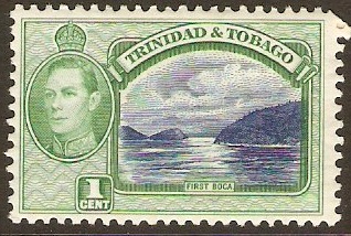 Trinidad & Tobago 1938 1c Blue and green. SG246.