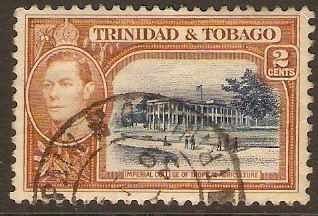 Trinidad & Tobago 1938 2c. Blue and Yellow-Brown. SG247. - Click Image to Close