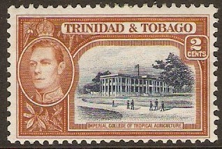 Trinidad & Tobago 1938 2c Blue and yellow-brown. SG247.