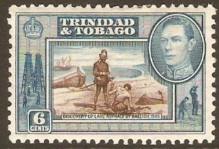 Trinidad & Tobago 1938 6c Sepia and blue. SG250. - Click Image to Close